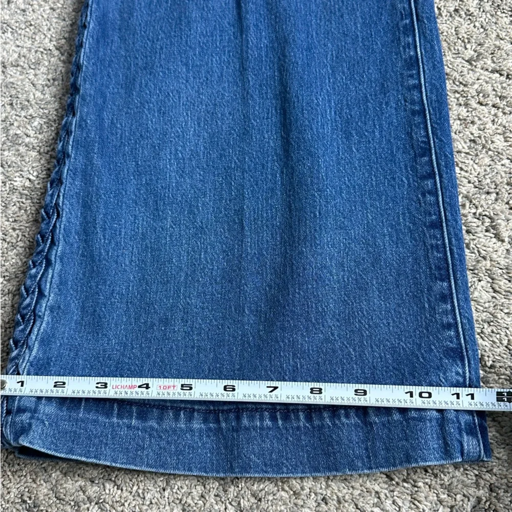 Land’s End Soft Denim High Rise Wide Leg Braided Jeans 15 blue sustainable flare - Picture 14 of 14